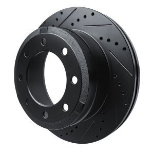 Ford F-250 Brake Rotor (1) - Rear Left - R1 Concepts - Drilled & Slotted - Black - `11-`22